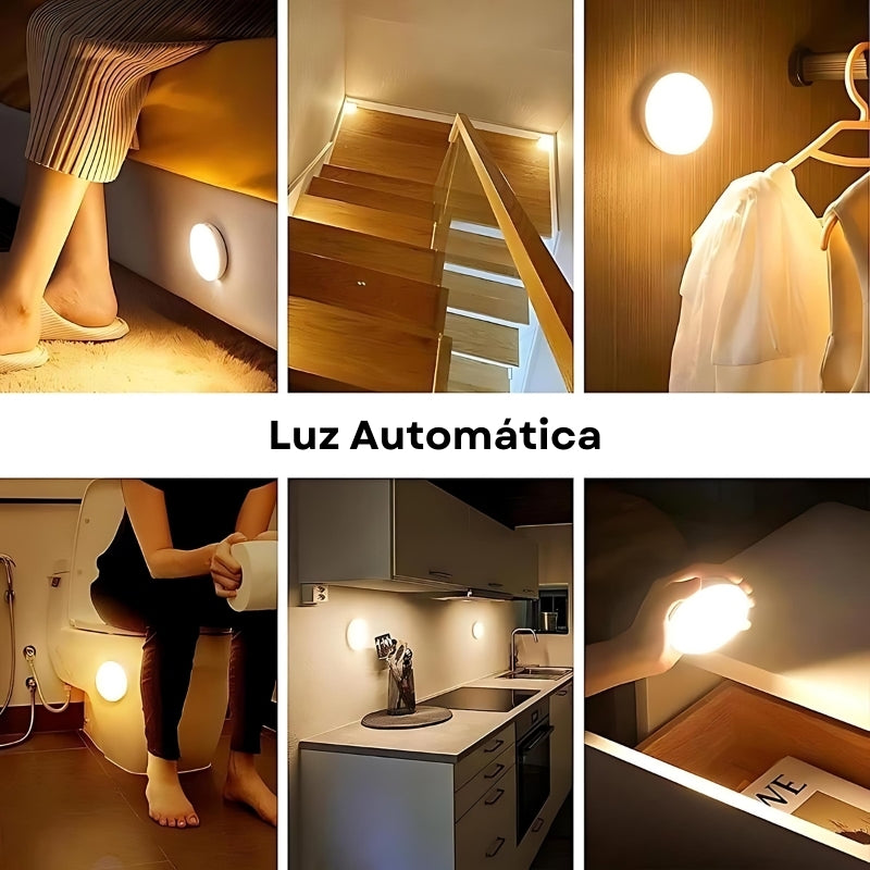 Luz Noturna LED com Sensor de Movimento e Base Magnética