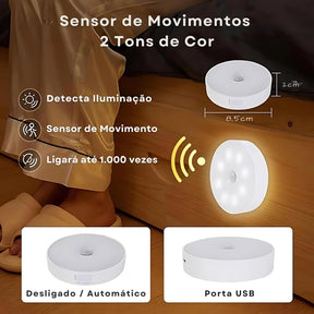 Luz Noturna LED com Sensor de Movimento e Base Magnética